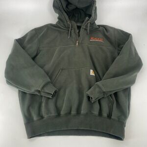Carhartt Original Fit Quarter Zip Pullover Hoodie Mens XL Green Workwear